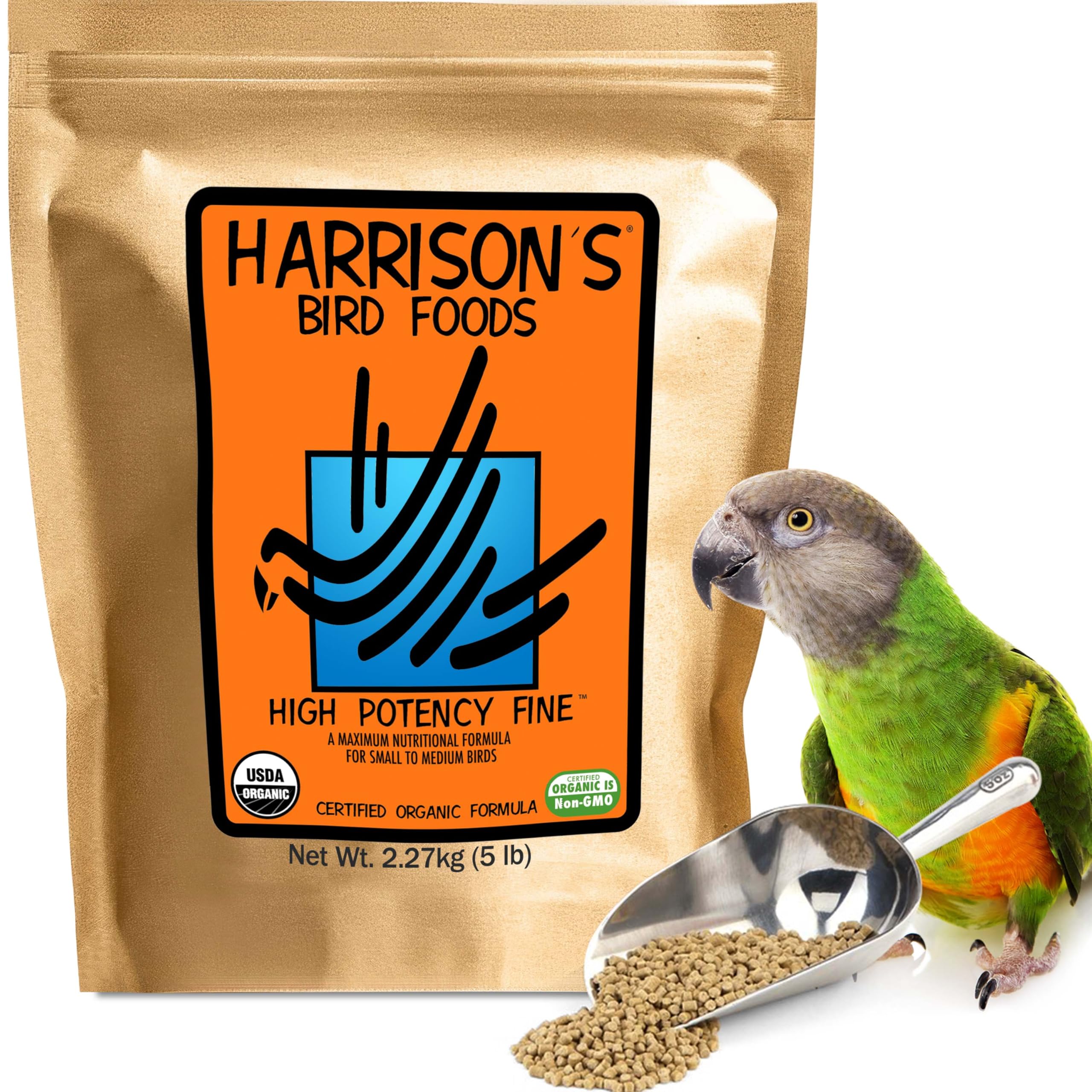 Harrisons High Potency Fine 5lb - Complete Parrot Diet, Pack of