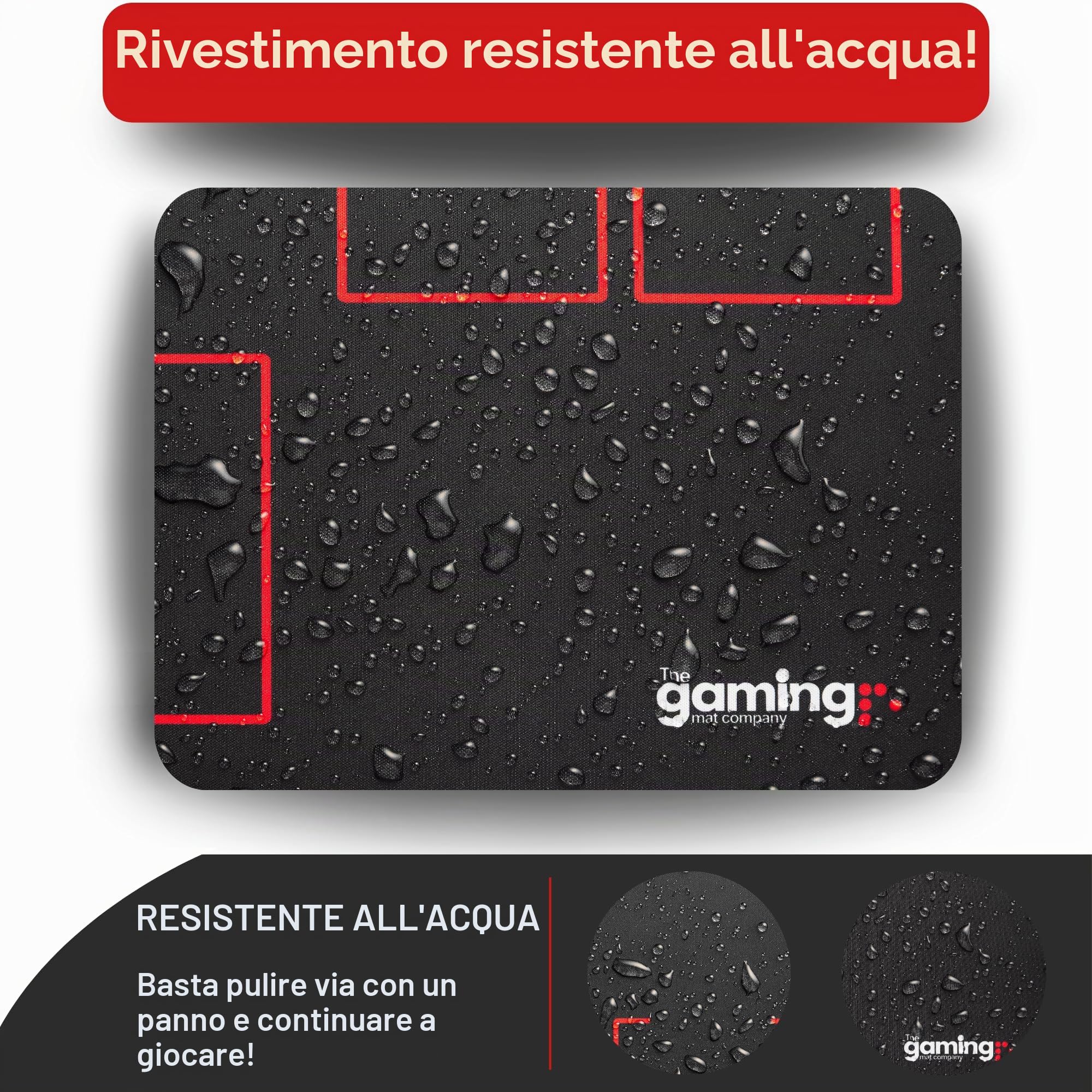 GMC Deluxe 2 Player Black & Red Gaming Mat Compatible for Pokemon Trading Card Game Stadium Board Playmat for Compatible Pokemon Trainers - Waterproof Card Gaming Mat