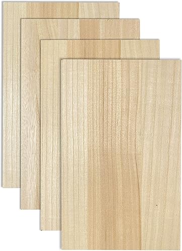 Paquete de 4 tableros de madera de Paulownia de doble cara de MDF chapada, núcleo de MDF, 0.252 in 1/4 pulgadas, 10 x 16 pulgadas, tableros de