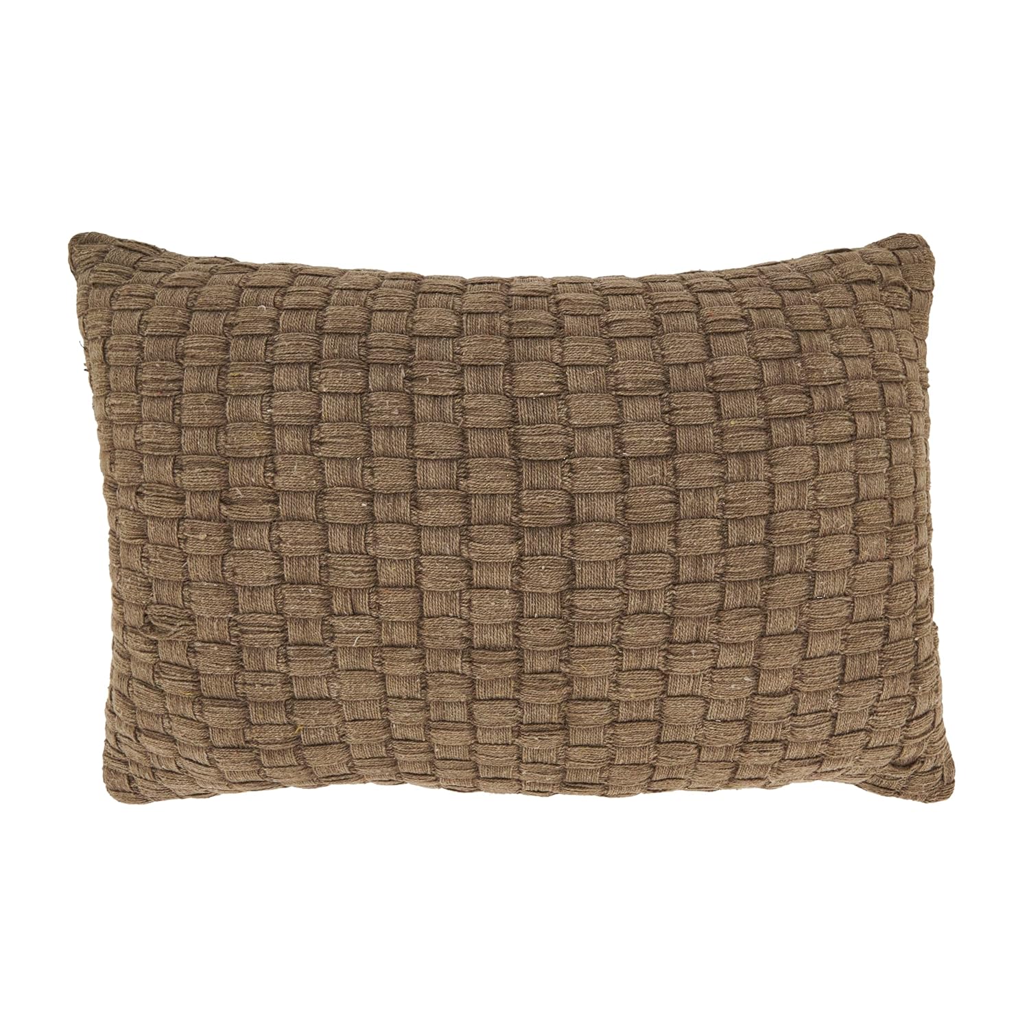SARO LIFESTYLE Textured Waffle Weave Down Filled Pillow 16x24 Natural
