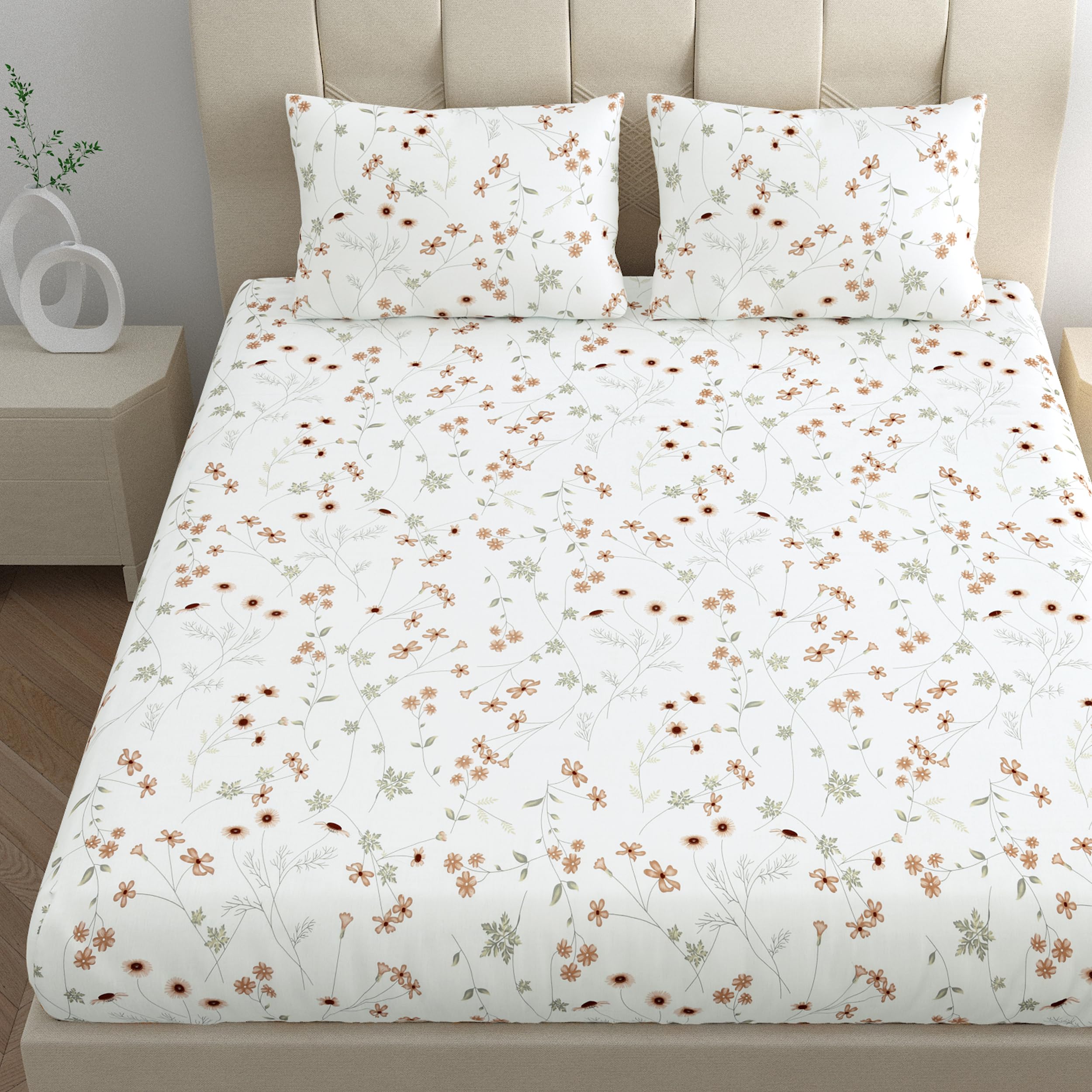LINENWALAS 100% Cotton Percale Double Size Fitted Sheet Only - Image 4
