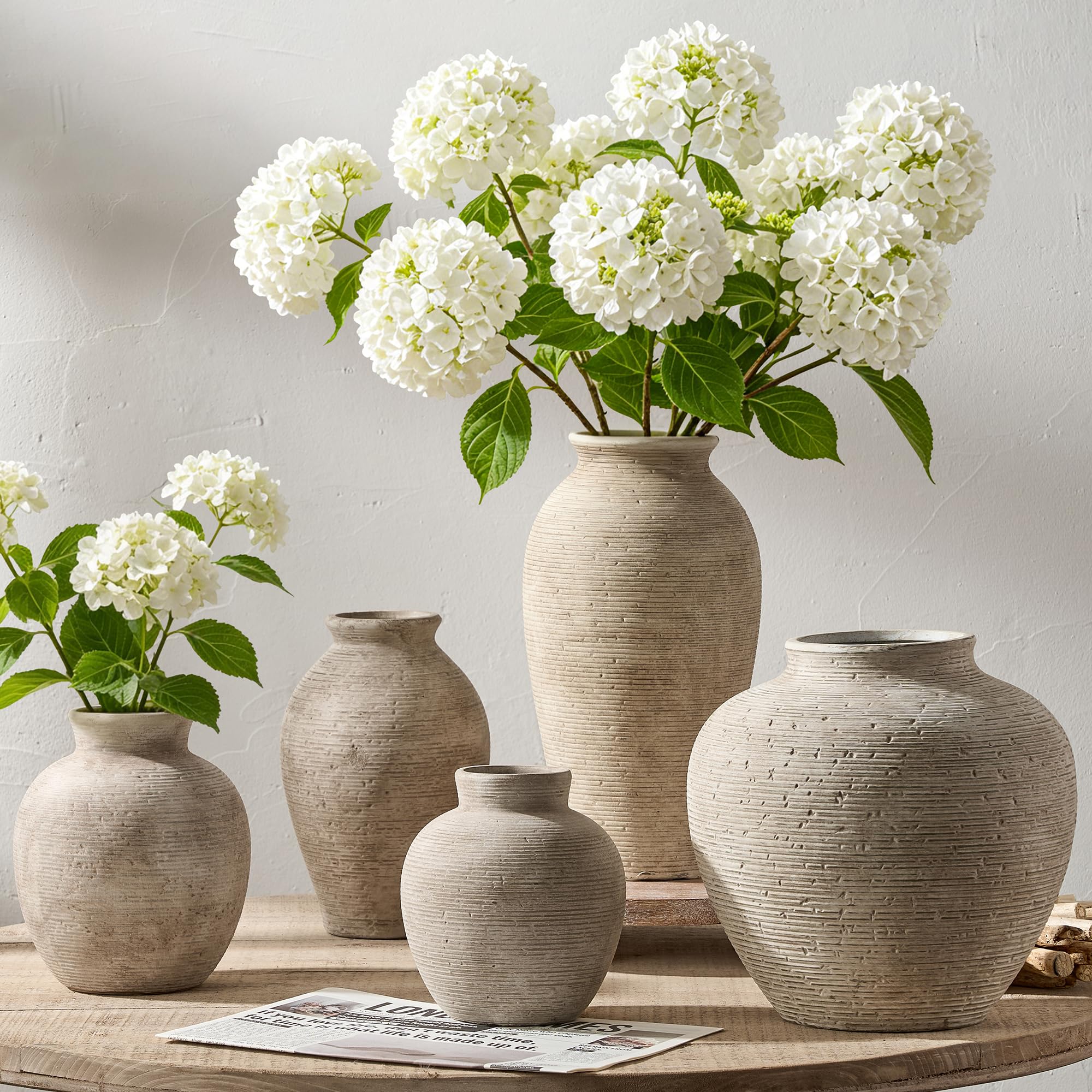 Vanselia Ceramic Flower Vase Home Decor - Large Tall Farmhouse