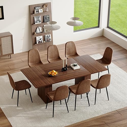 78.74" Dining Table Set for 8 with Storage Cabinet, Large