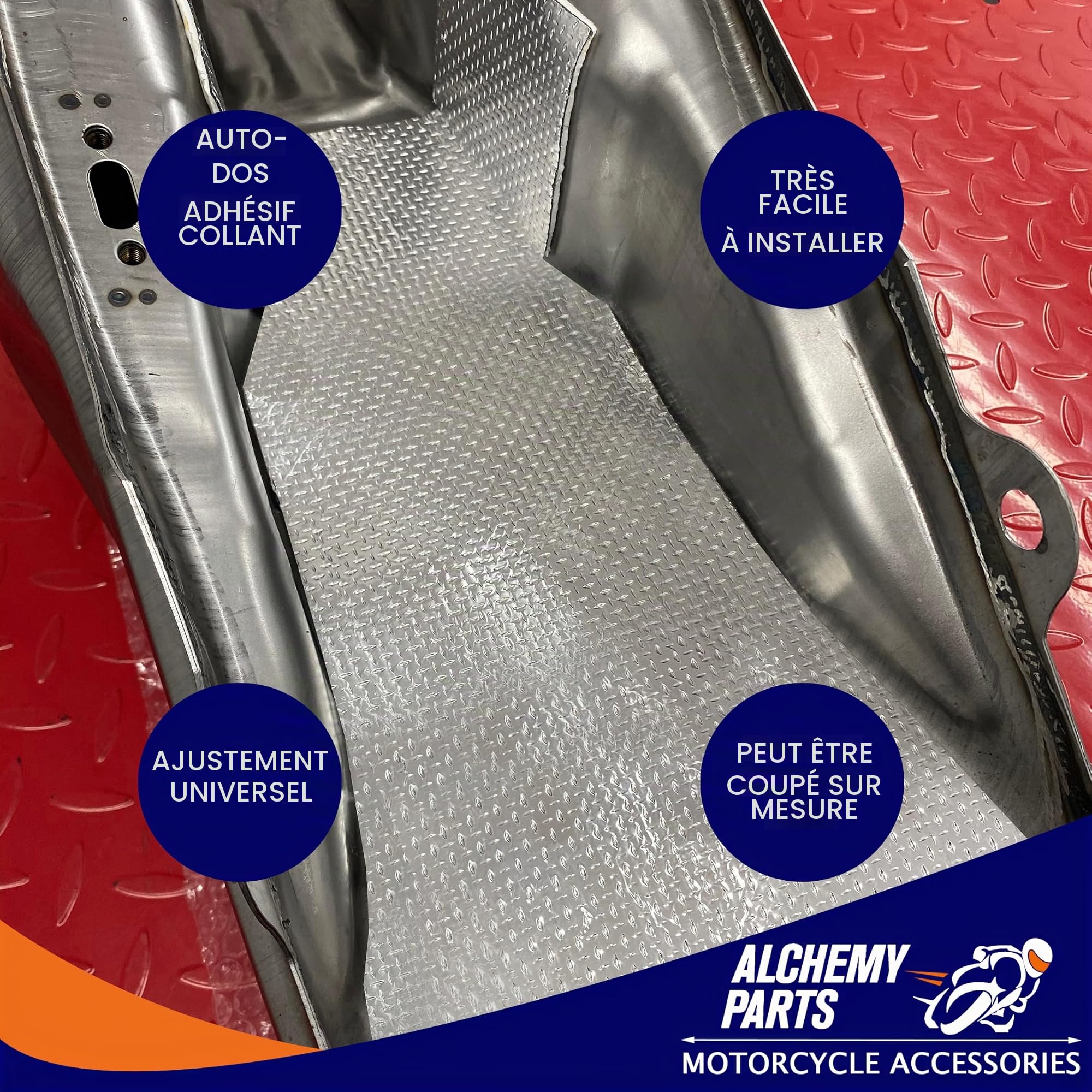 2 x Alchemy Parts Bouclier Thermique Pare Chaleur Échappement Moteur Plaque 100 x 33cm Idéal Pour Moto, Voiture - Aluminium & Réfléchissant
