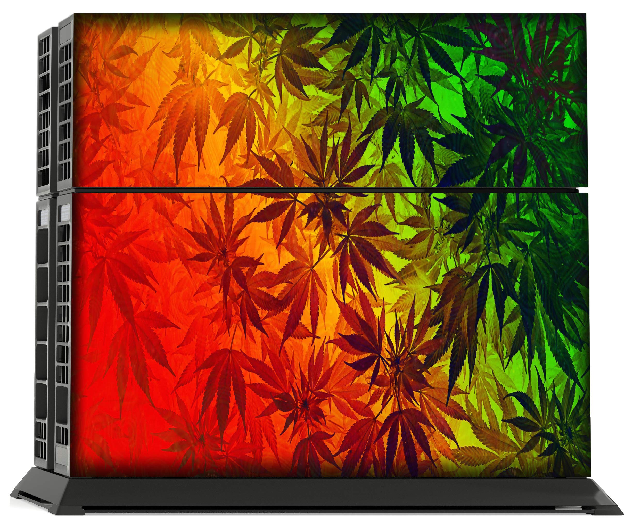 PS4 Console WEED Skin Decal Vinal Sticker + 2 Controller Skins Set — view 2