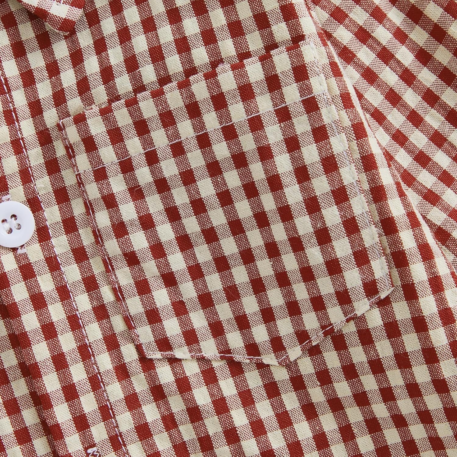 Baby Plaid Romper Boys Girls Button Down Bodysuit Long Sleeve Lapel Neck Tops Fall Winter Festival Clothes Red 12-18 Months image 5 of 7 B0DFH23DHM