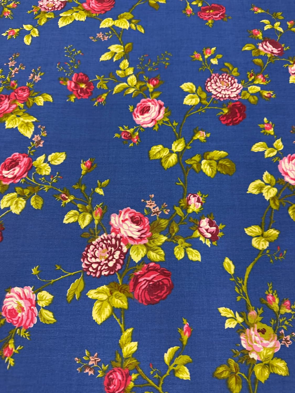 Sedona Designz 60" Wide Rose Print Polycotton Broadcloth Fabric – 50/50 Cotton Polyester – Soft, Lightweight Fabric for Dresses, Crafts, Quilting, Home Décor & Sewing Projects