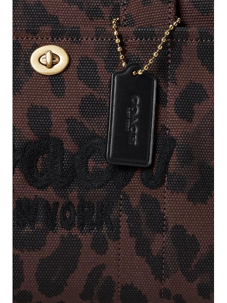 Tan COACH Cargo Tote 26 with Leopard Print