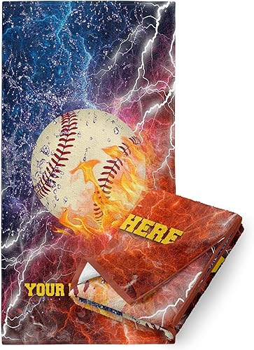 Miniatura 6 de Toalla de playa personalizada con pelota de fútbol para niños o adultos con nombre personalizado para niños o niñas, algodón absorbente, microfibra