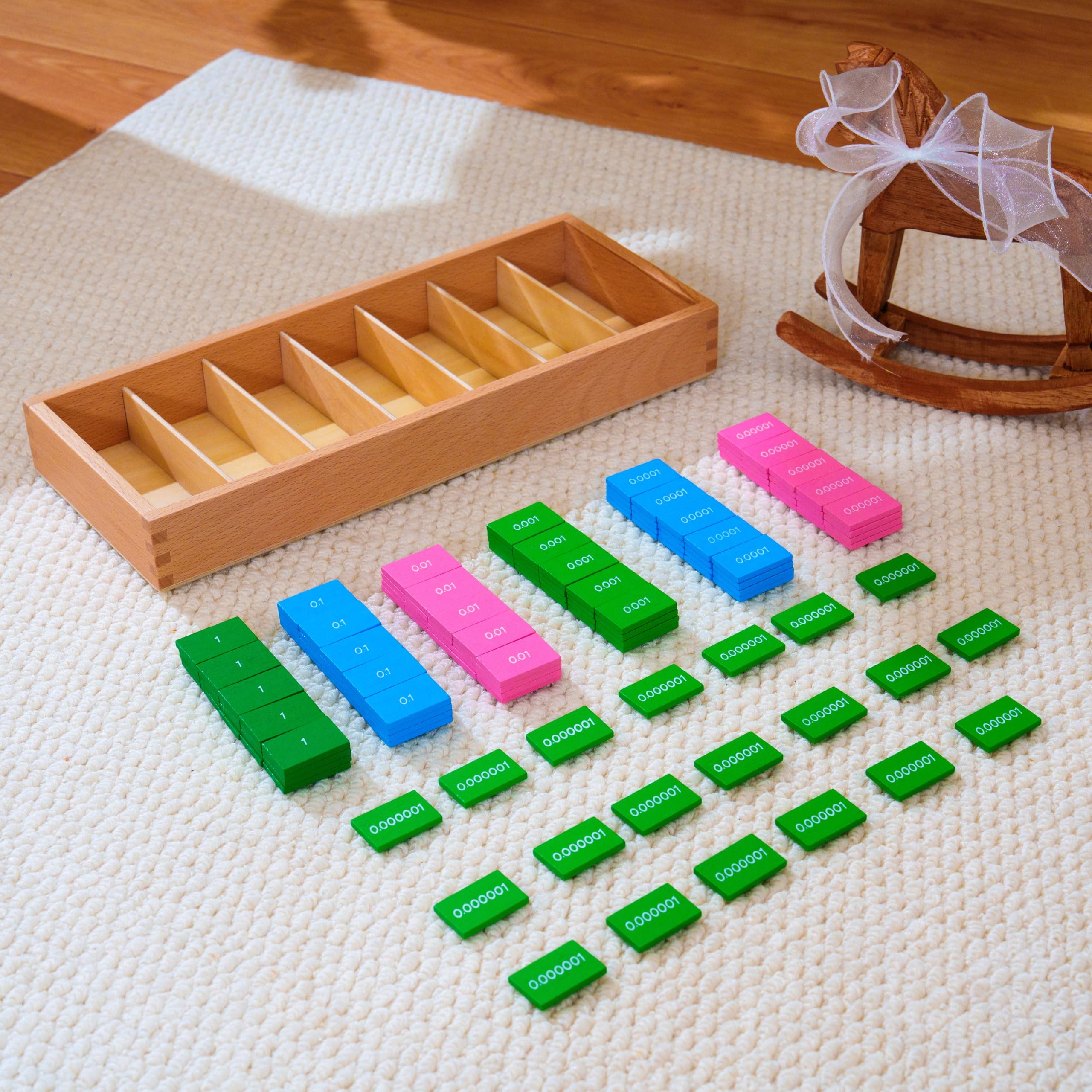 Montessori materiali matematici, giocattolo educativo in legno per numeri e calcolo, scuola materna e elementare, scuola domestica e aule a partire dai 3 anni (gioco decimale Montessori)