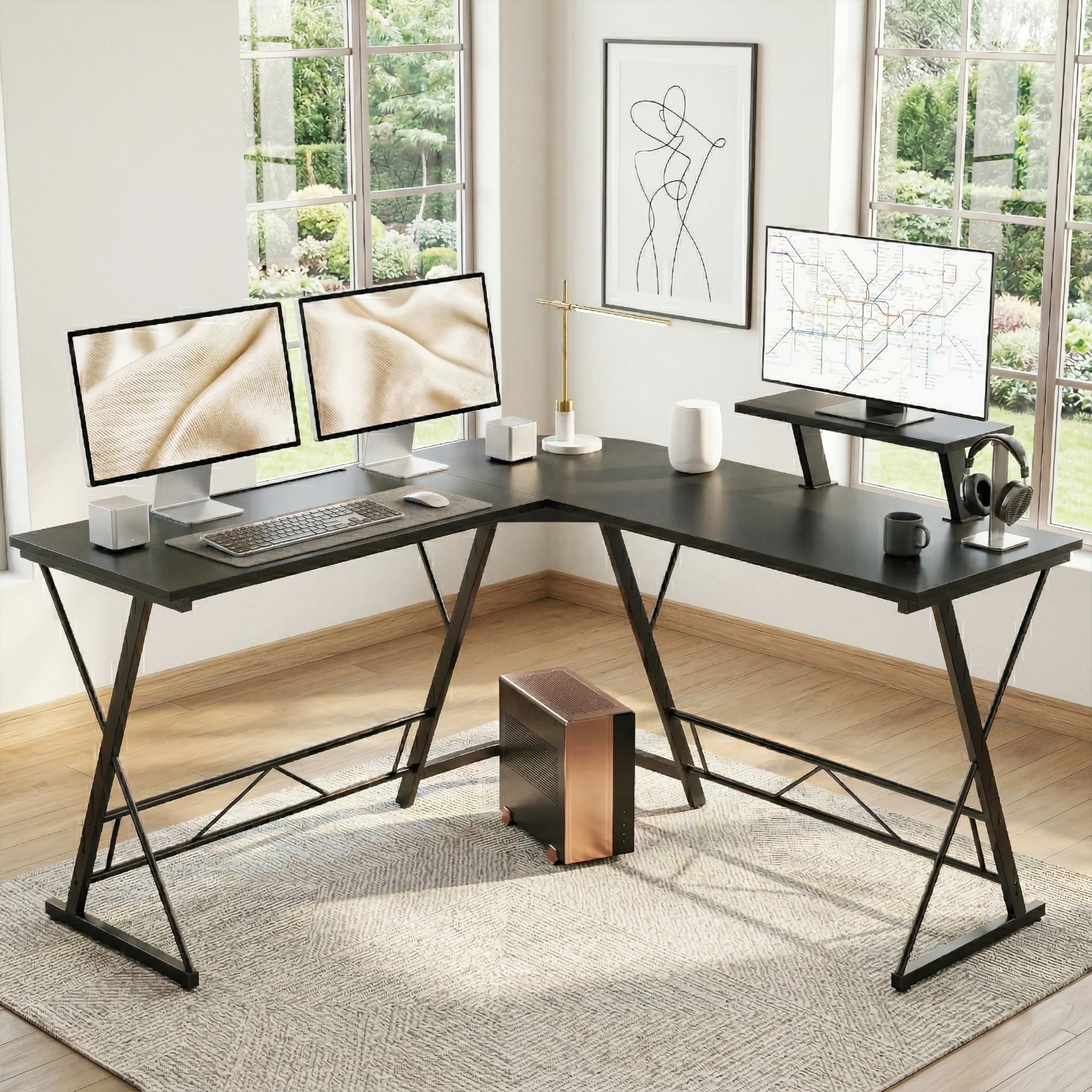 Klaxon Computer Table for Home PC Multipurpose Office Desk for Home & Work | Gaming Table, Computer Table, Desktop Table for Home Office (Gaming Ironstone Black WOI)