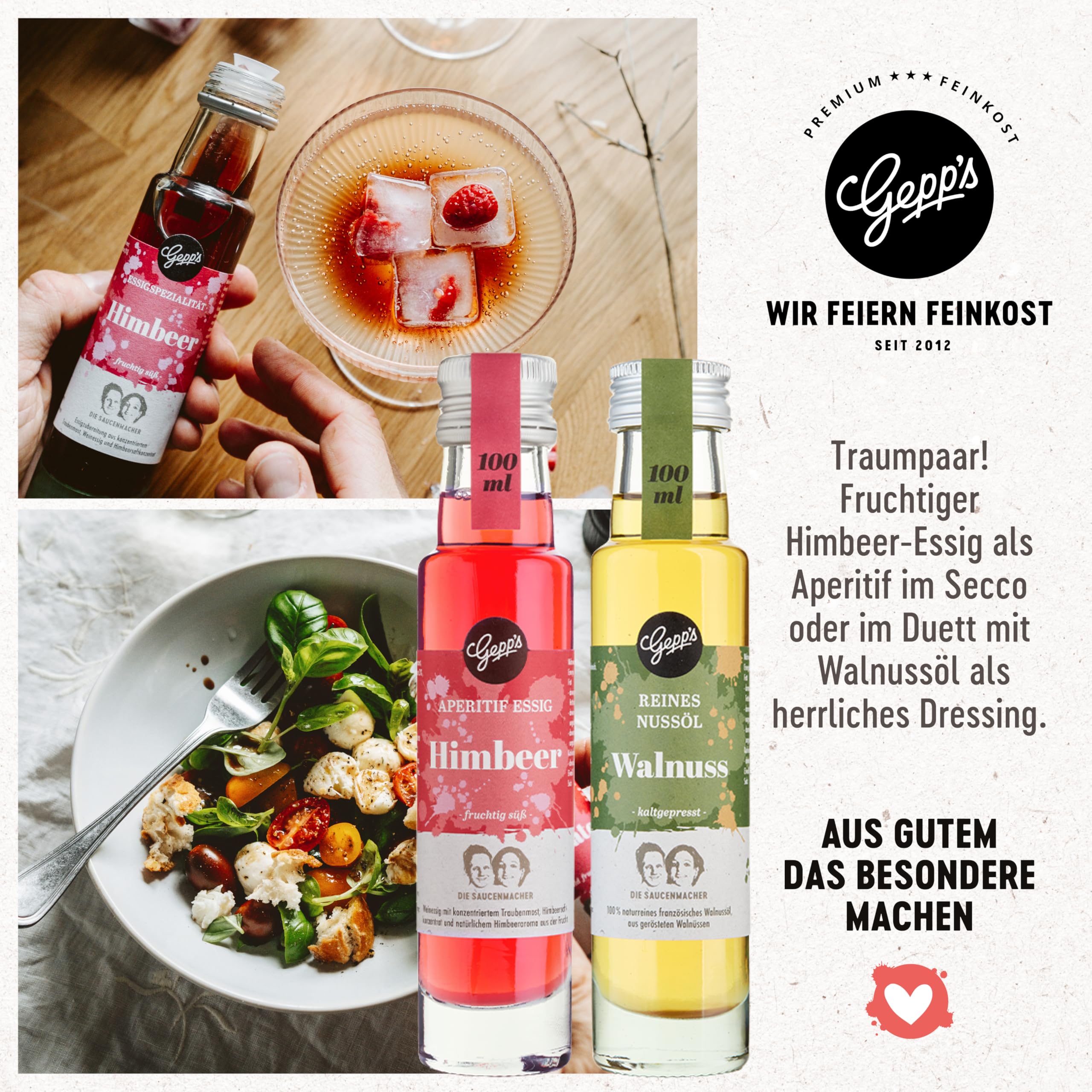 Gepp’s Feinkost Vegan Must-Have Köstliche Variationen an veganen Delikatessen Pasta Bio Pesto Gewürzmischungen Nussöl Aperitif-Essig Fruchtaufstrich