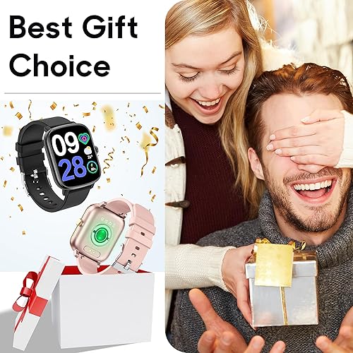 Miniatura 7 de Popglory Reloj inteligente, reloj inteligente de 1.69 pulgadas con presión arterial, monitor de oxígeno en sangre, monitor de actividad física con