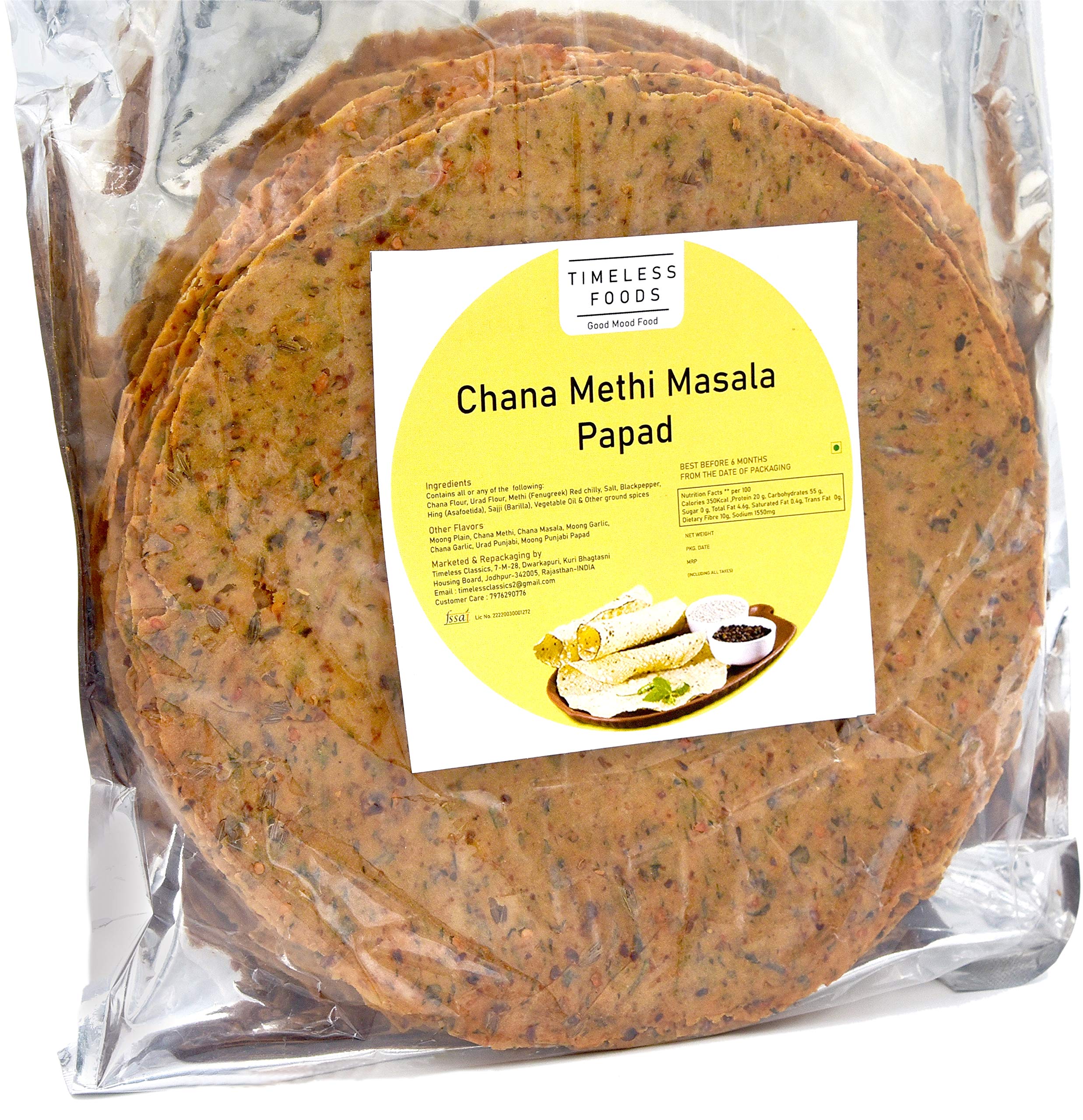 See full amazon price history chart for Timeless Food : Chana Methi Papad 400g, Healthy Digestive Saji Papads Timeless Food : Chana Methi Papad 400g, Healthy Digestive Saji Papads (B0BGH686X4) Amazon Price History, Amazon Price Tracker