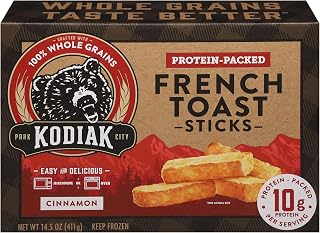 Kodiak Cakes Cinnamon French Toast Sticks 14.5 oz - Frozen Breakfast with No Hydrogenated Fats or HFCS