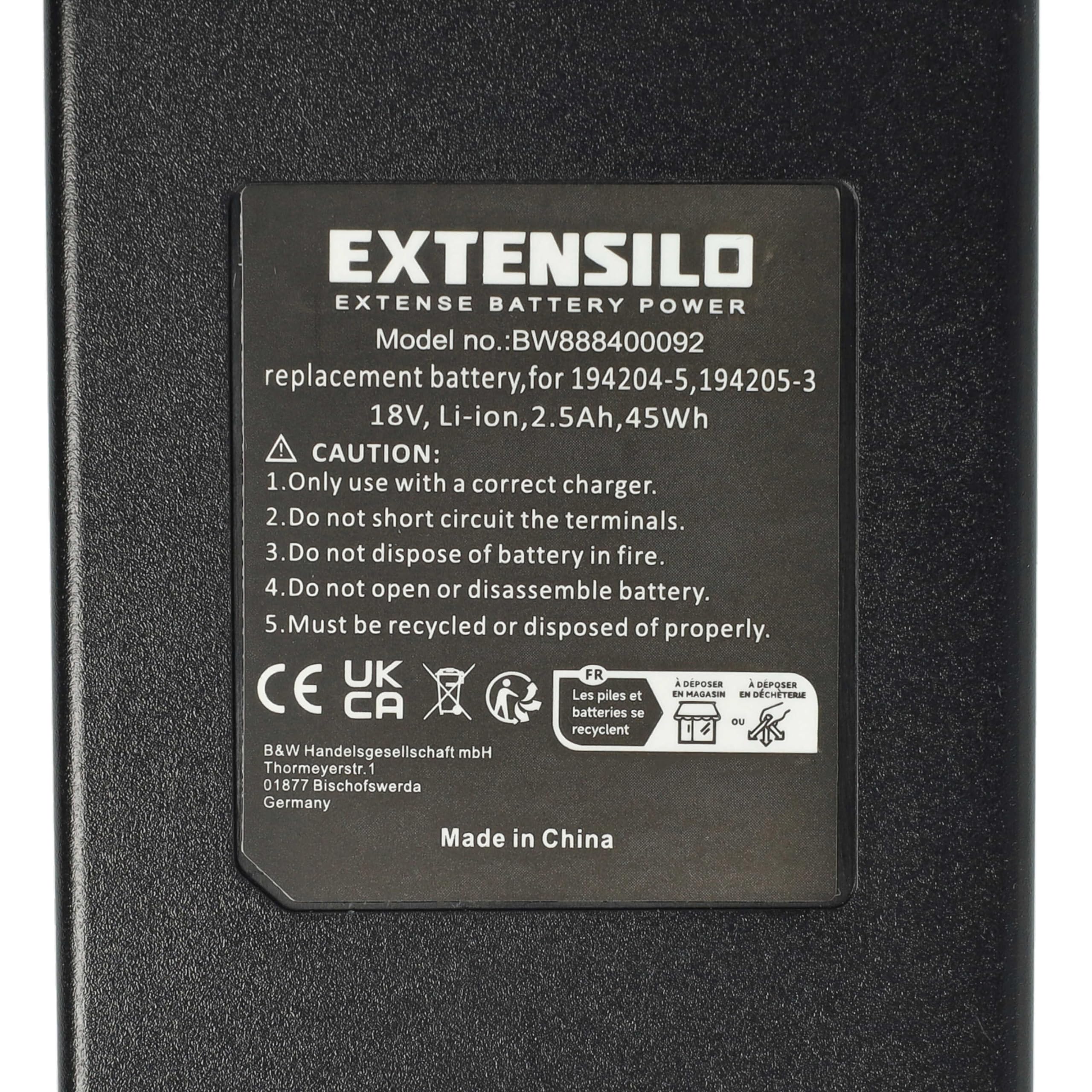 2x akumulator zamiennik dla Makita BL1850, BL1840B, BL1830B, BL1840, BL1835, BL1850B, BL1845 do narzędzi (2500 mAh, Li-Ion, 18 V)