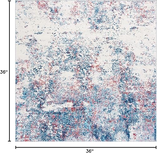 Miniatura 155 de SAFAVIEH Brentwood Collection - Alfombra de área de 9 x 12 pies, gris claro y azul, diseño abstracto moderno, no desprende pelusa y de fácil azul