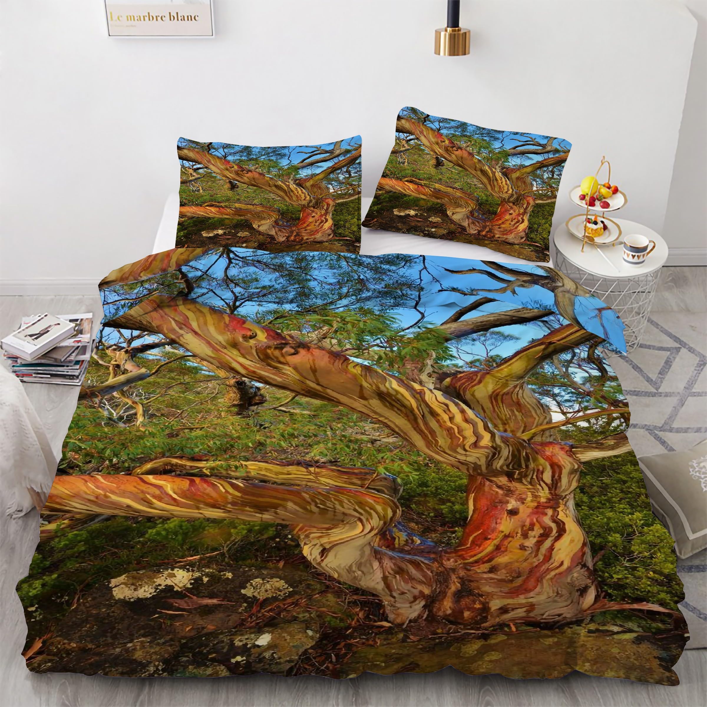 Housse de couette 200x200 grand arbre microfibre respirante