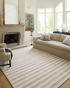 Loloi Chris Loves Julia Chris Collection CHR-05 Ivory/Slate 5'-0'' x 7'-6'', .50 Pile Height, Area Rug