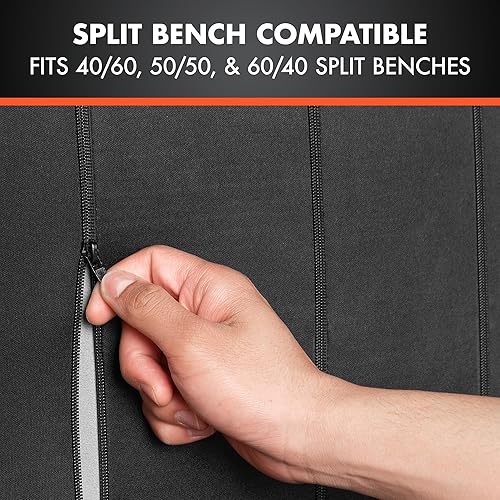 Miniatura 6 de BDK carXS Monaco - Juego completo de fundas para asiento de automóvil, fundas de asiento delantero tri-tono negro con asiento trasero de banco