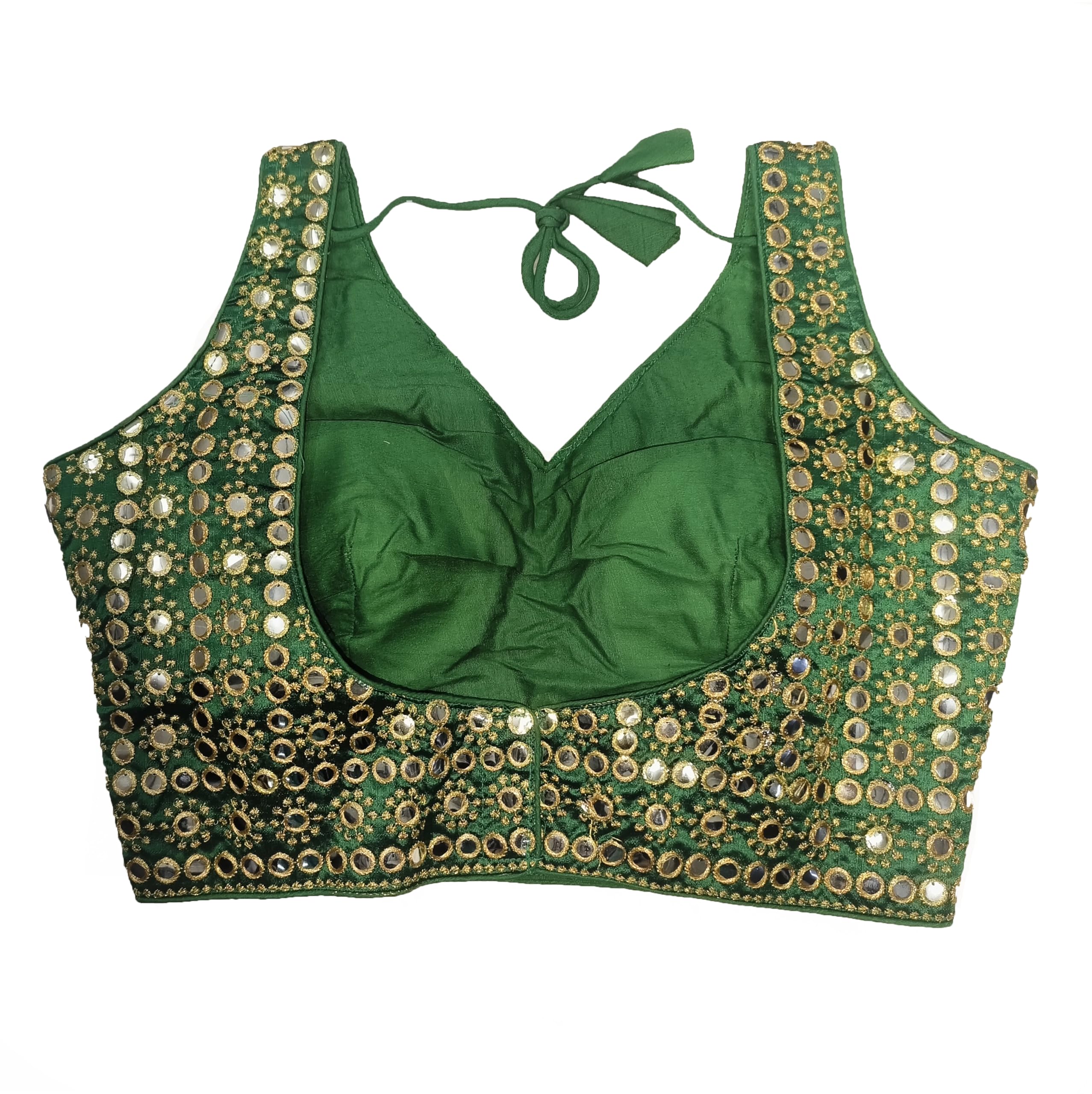 Pujia Mills Women's Milan Silk Solid Sleeveless Regular Blouse (B101 Bottle Green 32