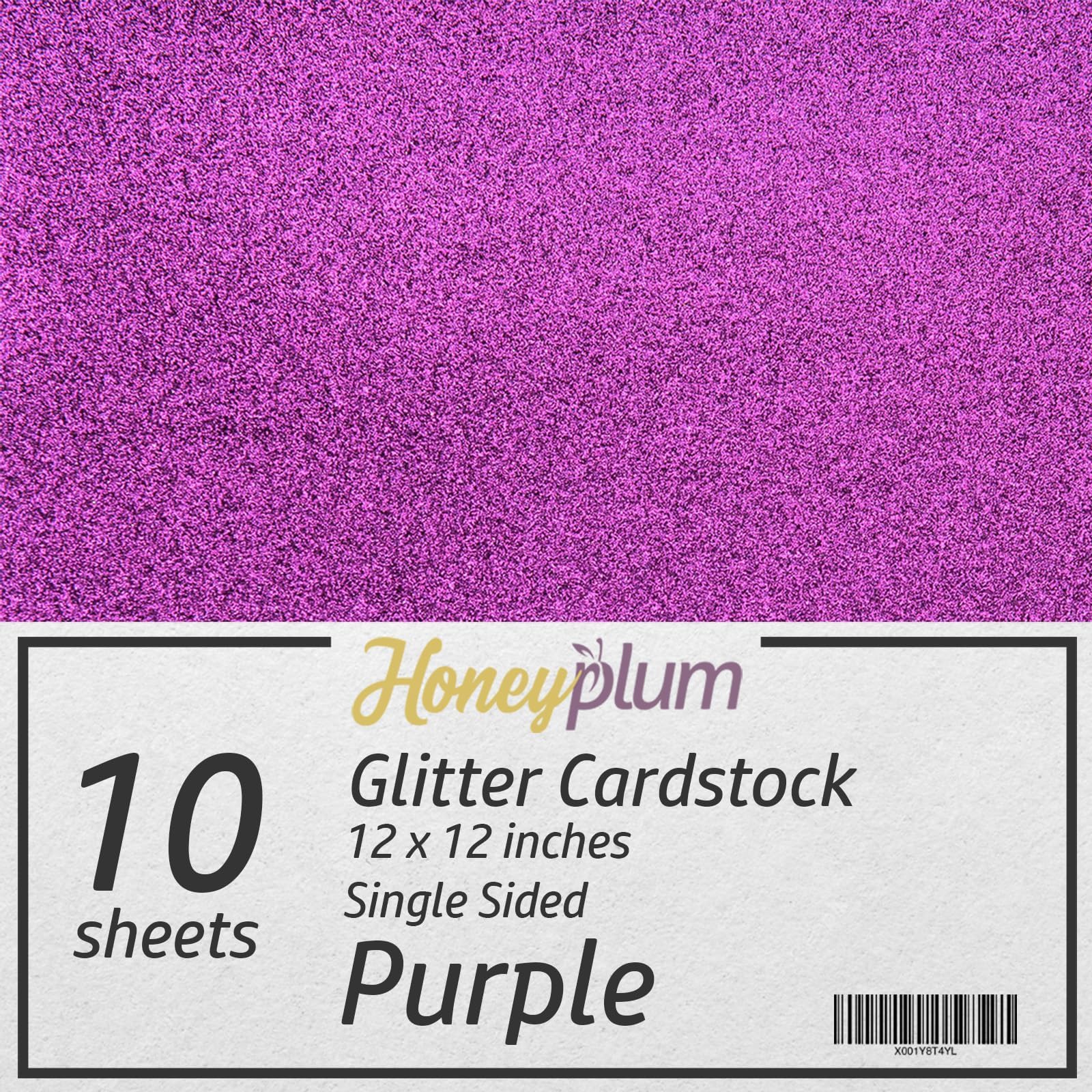 Purple Glitter Cardstock - 10 Sheets Premium Glitter Paper - 12" x 12" Heavyweight Sparkly Constuction Paper For Scrapbooking, Arts & Crafts, DIY