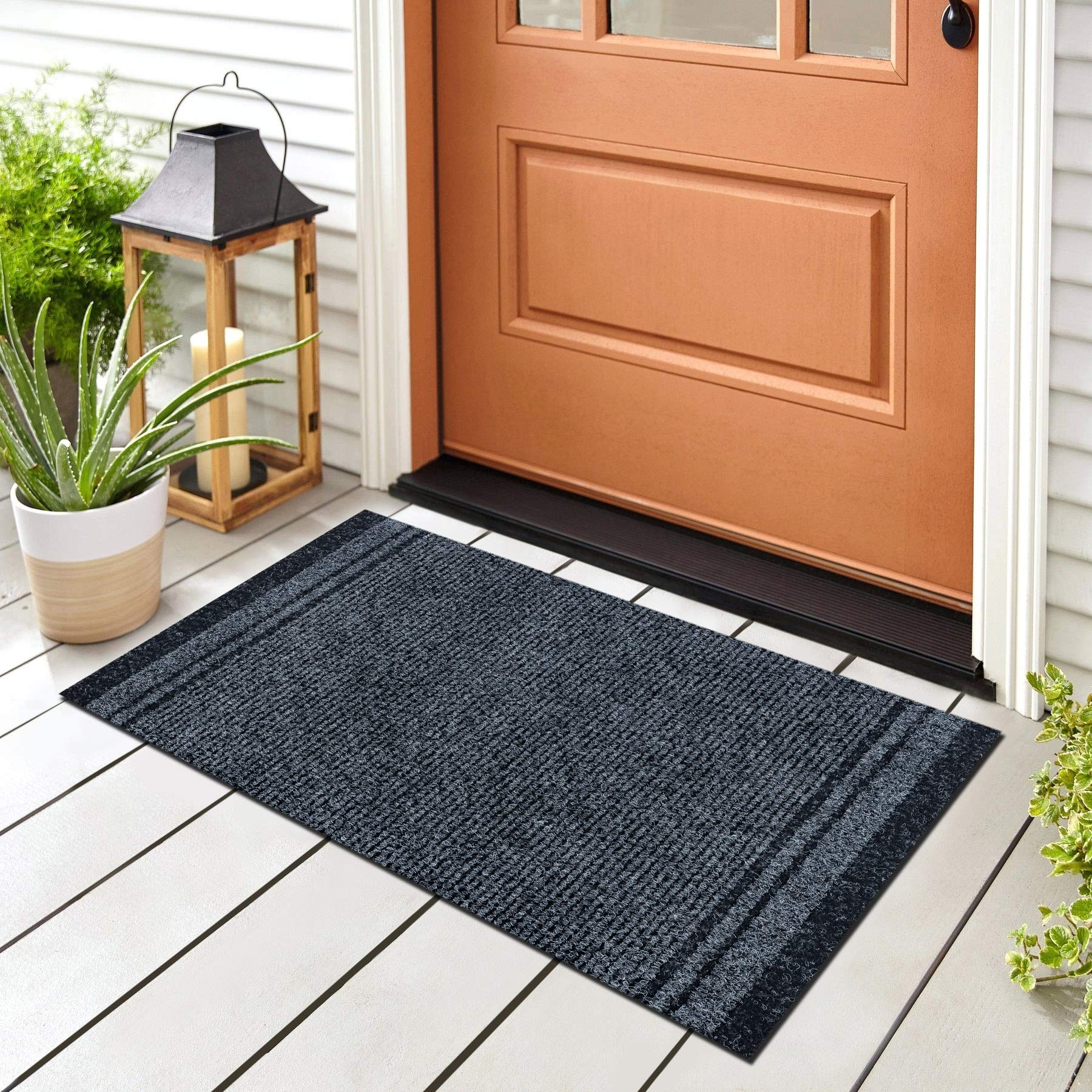 Paillasson Malaga rugsx tapis gris 100x170 cm pour terrasse et entrée