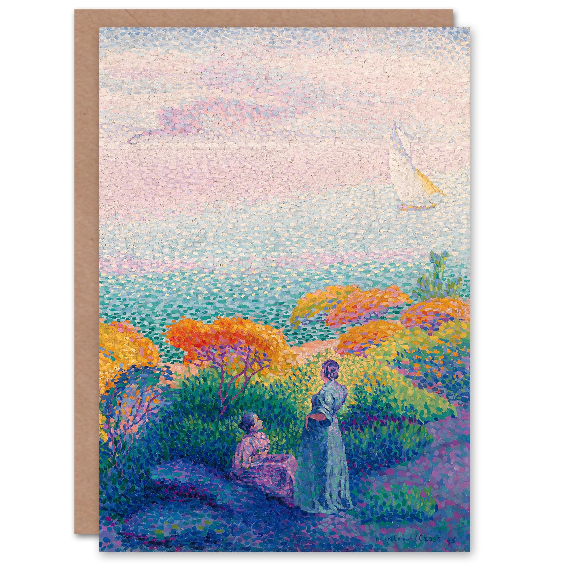 Artery8 Henri Edmond Cross Art Card Two Women by Mediterranean Shore