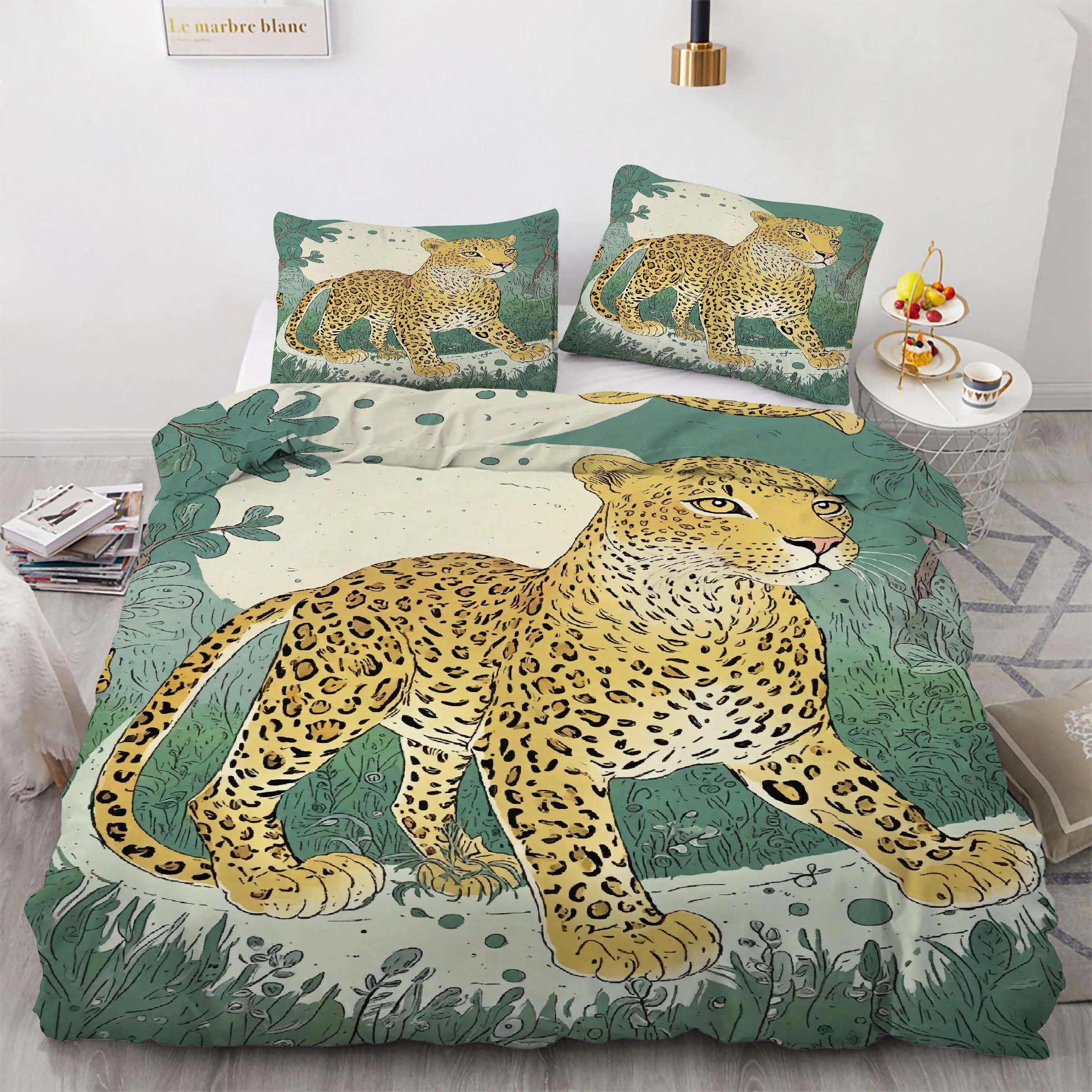 Parure de lit animal léopard 240x260 cm pour une chambre moderne et cosy