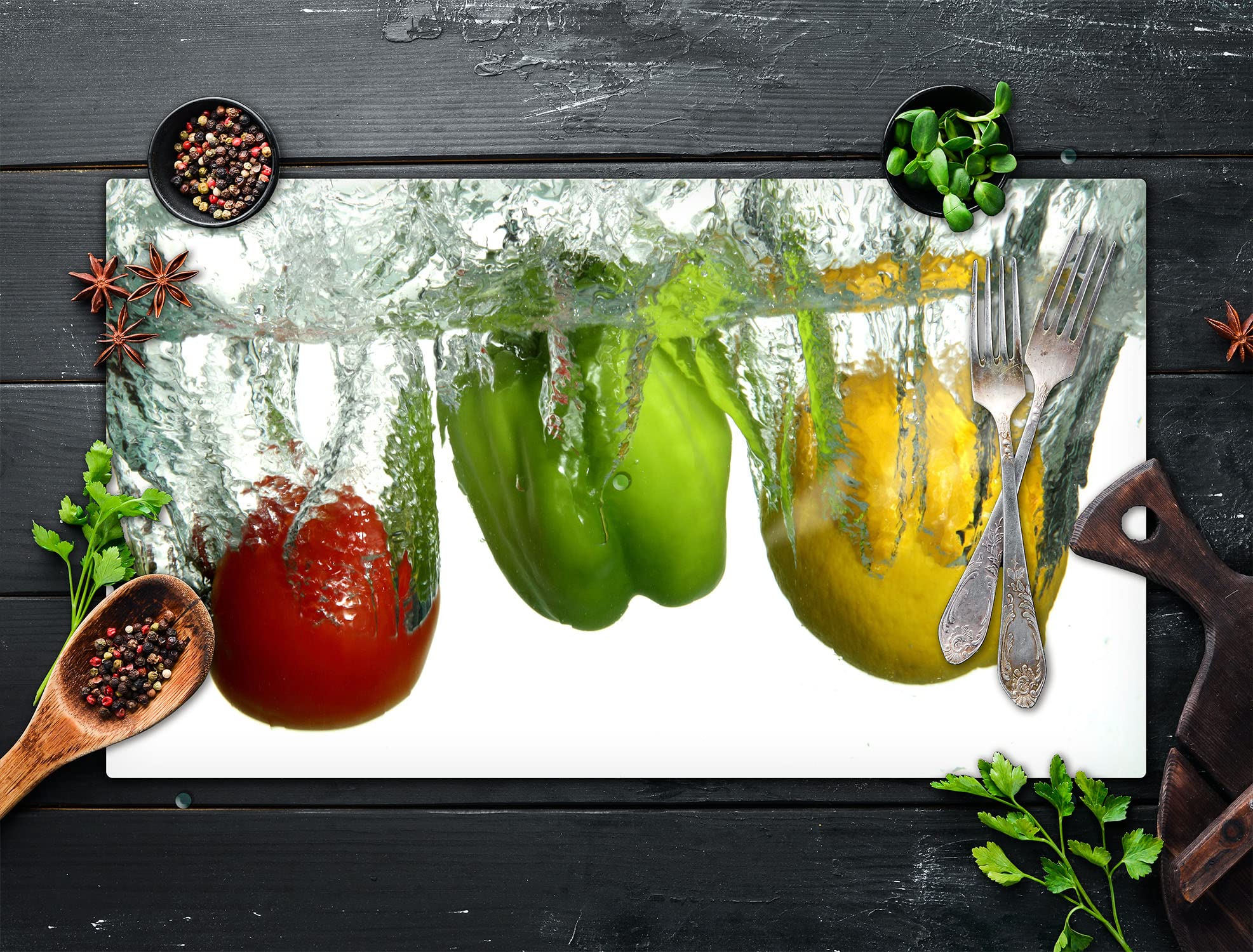DarHaus Snijplank Glas 52 X 40 Cm, Kookplaat Afdekplaat Inductie Decoratief Glas Fornuis Afdekking Keramische Afdekplaat Spatbescherming Glasplaat Keramische Fruit 664651008