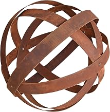 ESTEXO Patina Decorative Ball Garden Ball Metal Ribbon Iron Garden Decoration Rust Metal 50 cm
