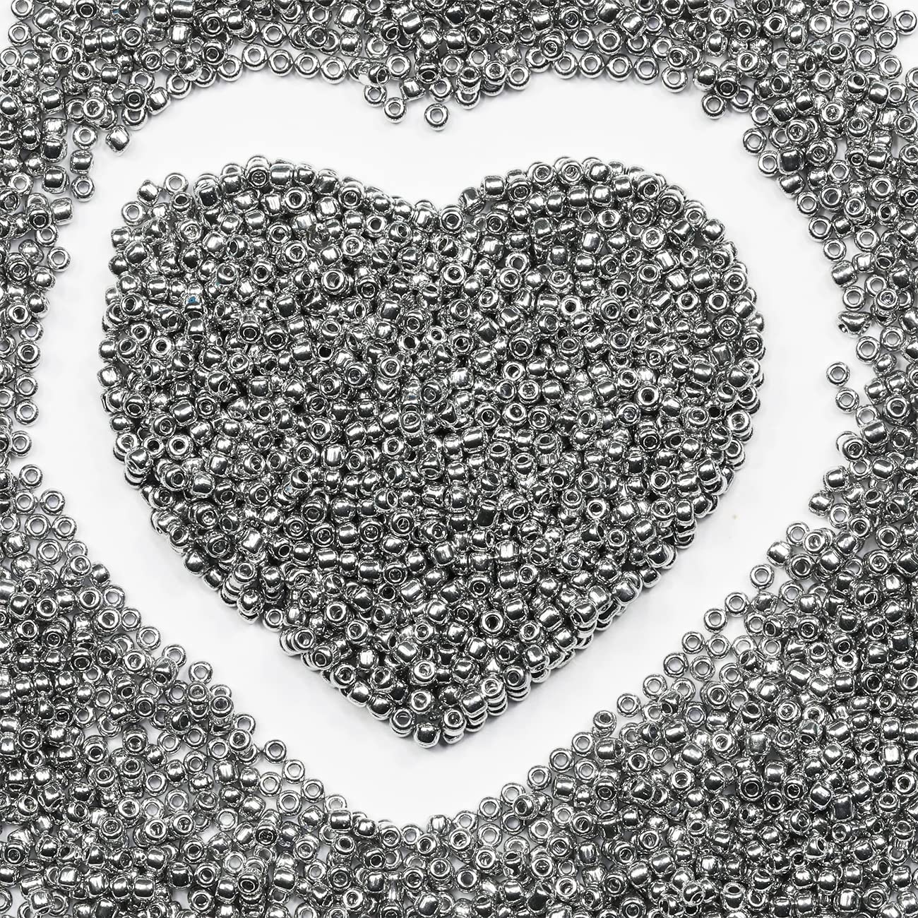 Bulk 3mm Silver-A Seed Beads for Jewelry Making 110 Grams About 3200pcs,8/0 Glass Craft Beads for Making Earrings Bracelets