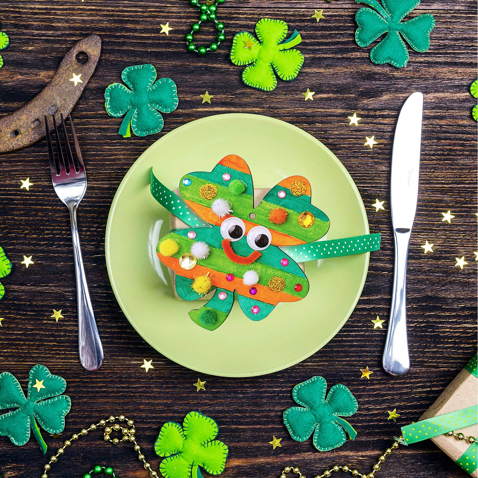 24 Adornos De Tréboles, Adornos Verdes De Trébol, Decoraciones Del Día De San  Patricio, Decoración De, image size:1600x1600