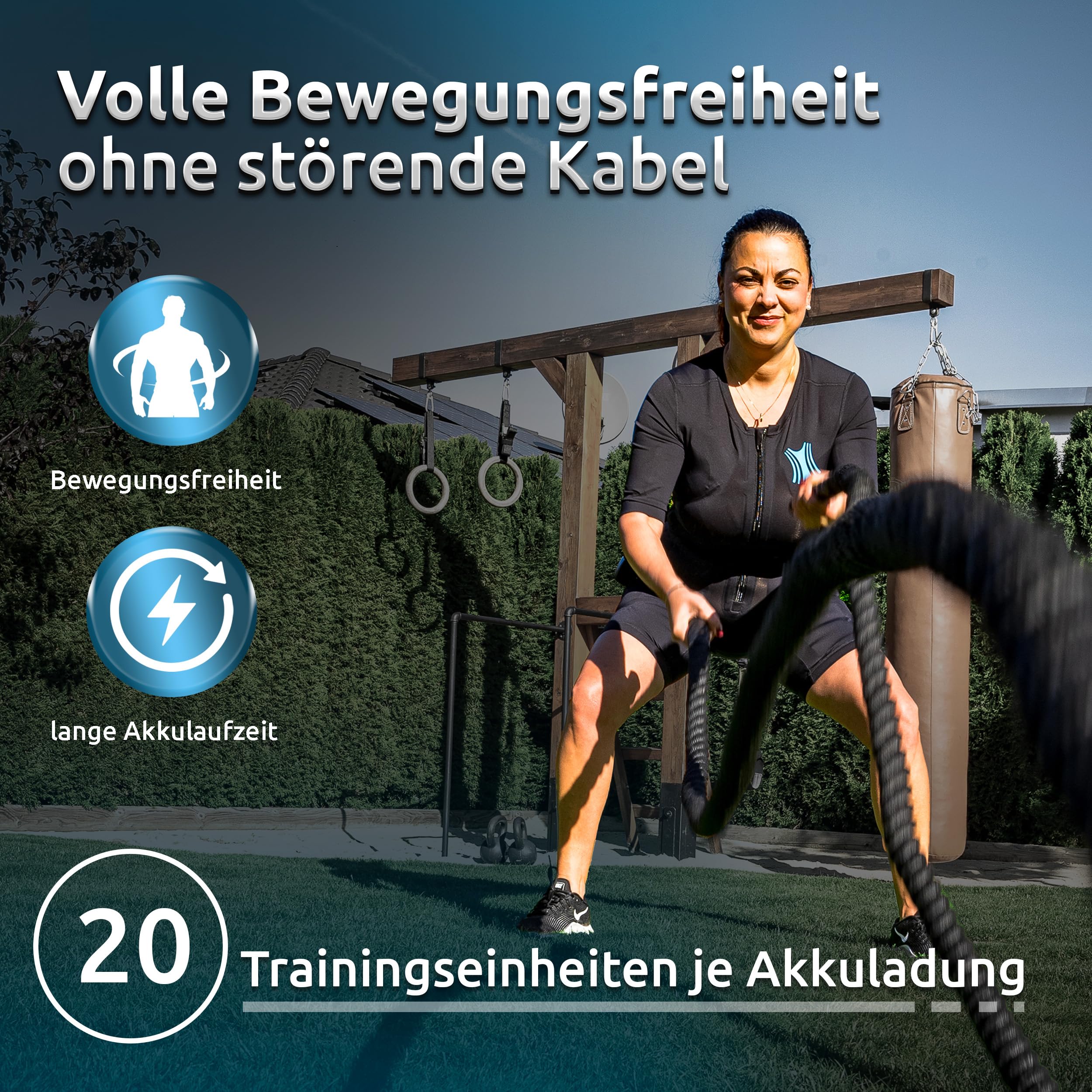 EMS Anzug Classic HOME Komplettsystem - 20 Elektroden für effektives Ganzkörpertraining - kabelloses EMS-Training für Zuhause - Herren & Frauen - Made in Germany - inkl. App & Steuerbox