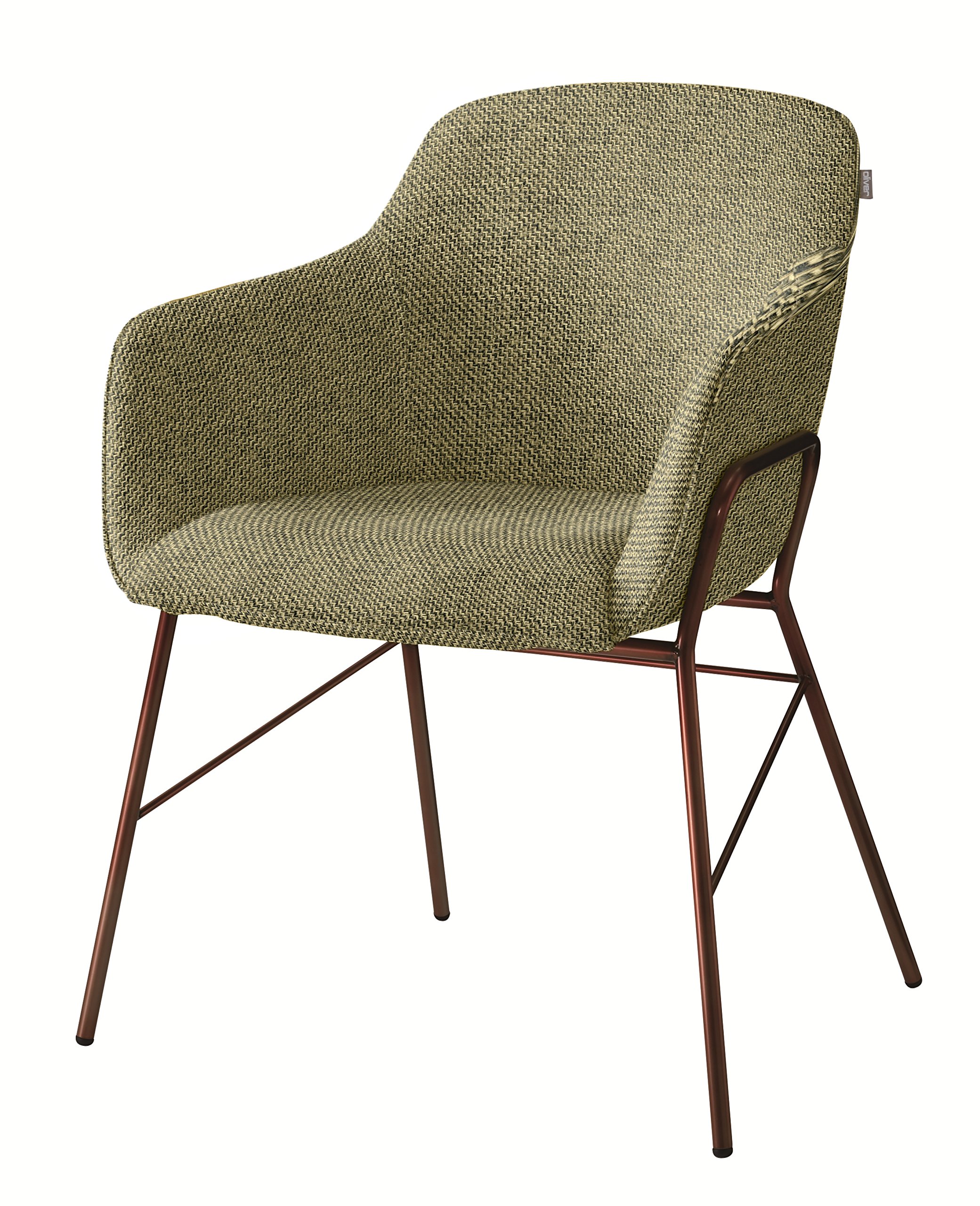 Amazon｜オリバー ダイニングチェア スチール 布 カッパー×シナモン (S