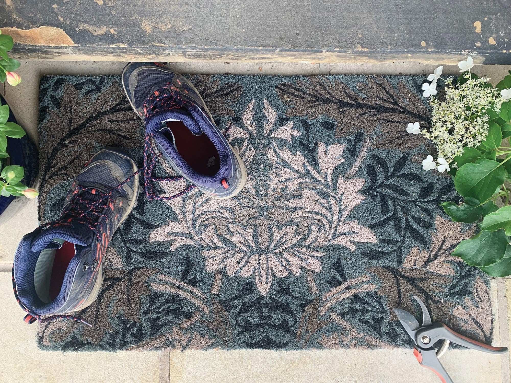 Lord of Rugs Printed Coir Door Mat for Home Entrance Indoor and Outdoor, Patio, Balcony Non-Slip Durable Natural Coconut Fiber Doormat in 45x75 cm English Garden 3