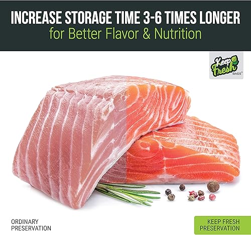 Miniatura 6 de Keep Fresh Bags Bolsas de almacenamiento para sellado al vacío de alimentos 10 x 14 pulgadas 100 unidades bolsas de galón de 35 mil congelador Sous
