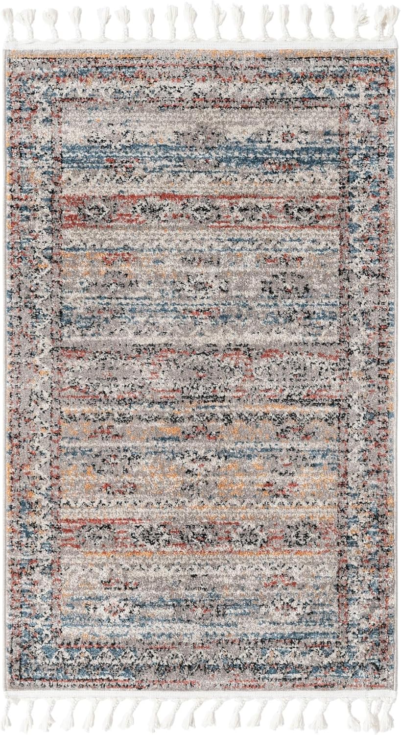 Unique Loom Aramis Collection Area Rug - Tal (3' 3" x 5' 3" Rectangle, Multi/ Black)