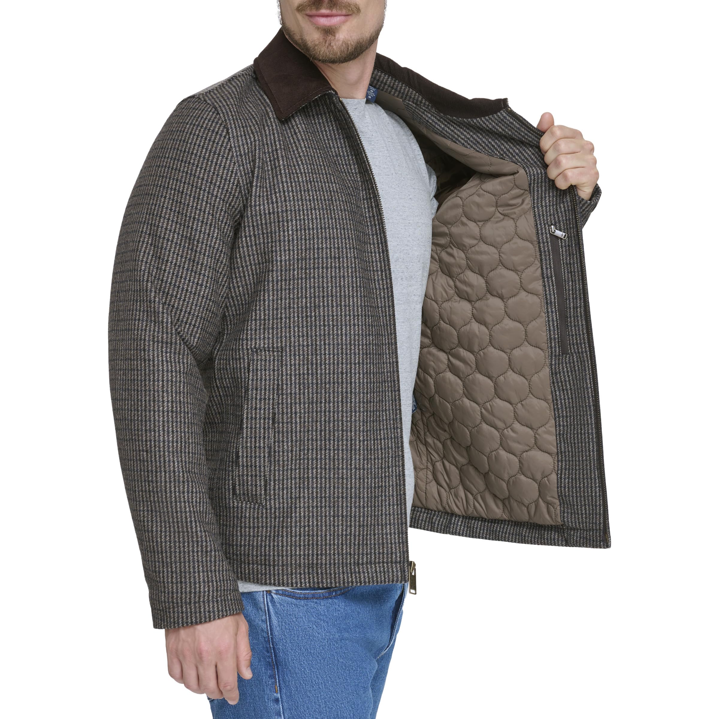 dockers Płaszcz z mieszanki wełny Mężczyźni Logan Wool Blend Open Bottom Bib Jacket