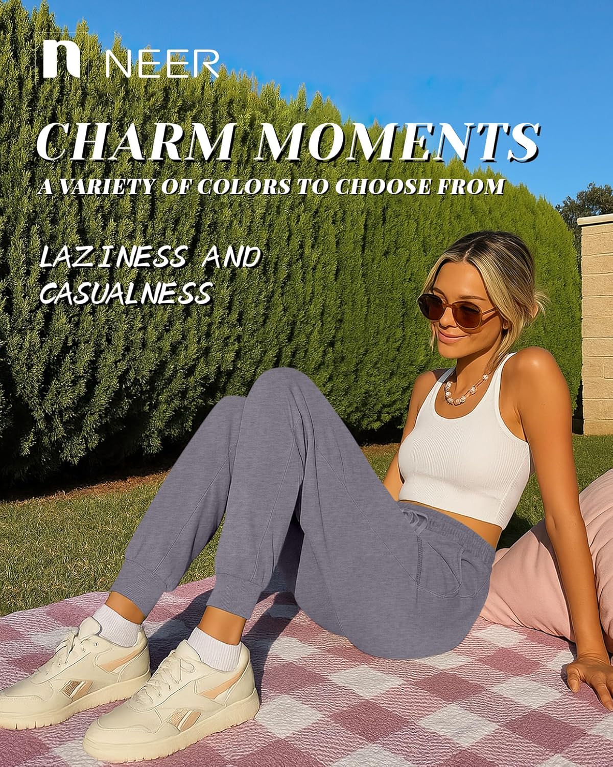 Neer 3 Pack Joggers for Women Lightweight Lounge Pants with Comfy Pockets Yoga Joggers for Workout Travel Casual(Black, Light Gray, Blue,L) - Image 5