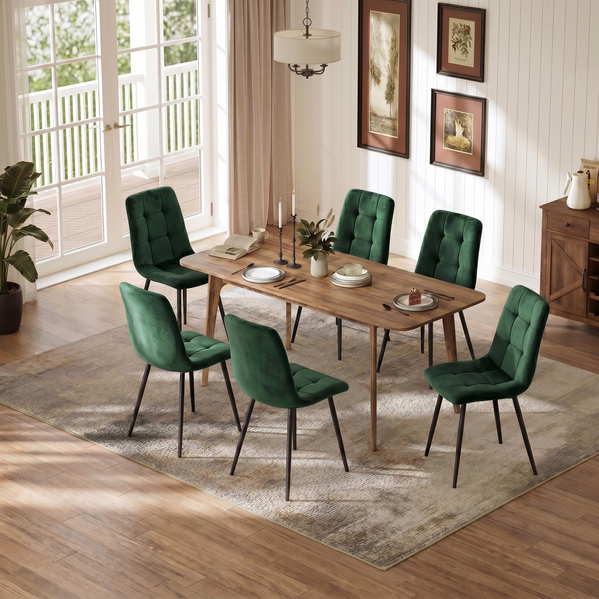 4er Set Esszimmerstühle Samtstoff Ergonomisches Gepolsterte