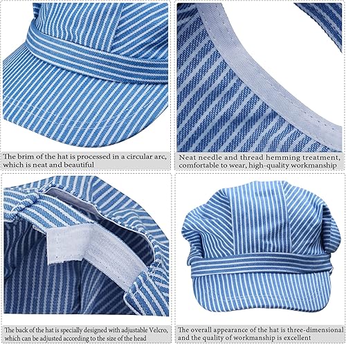 Miniatura 6 de Yewong Conjunto de disfraz de directores gorra de ingeniero, silbato de tren de madera, pañuelo de cachemira para Halloween y recuerdos de fiesta de