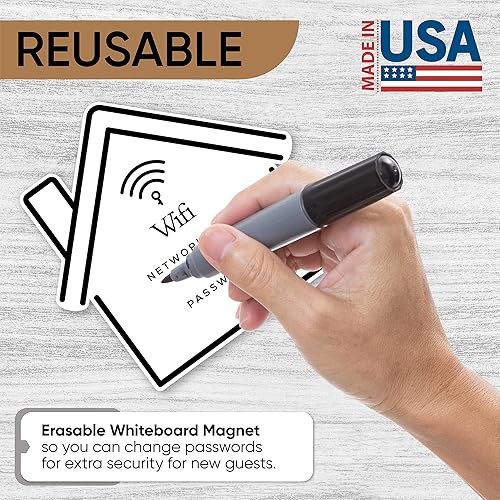 Miniatura 4 de Imán magnético de pizarra blanca con contraseña WiFi | VRBO Airbnb - Imán para nevera para invitados | Diseño moderno y simple para decoración de