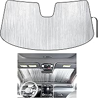 Vista 1 de YelloPro Auto Parasol reflectante para parabrisas delantero de ajuste personalizado para Hyundai Santa Cruz 2022, 2023, 2024 2025, camión, reflector