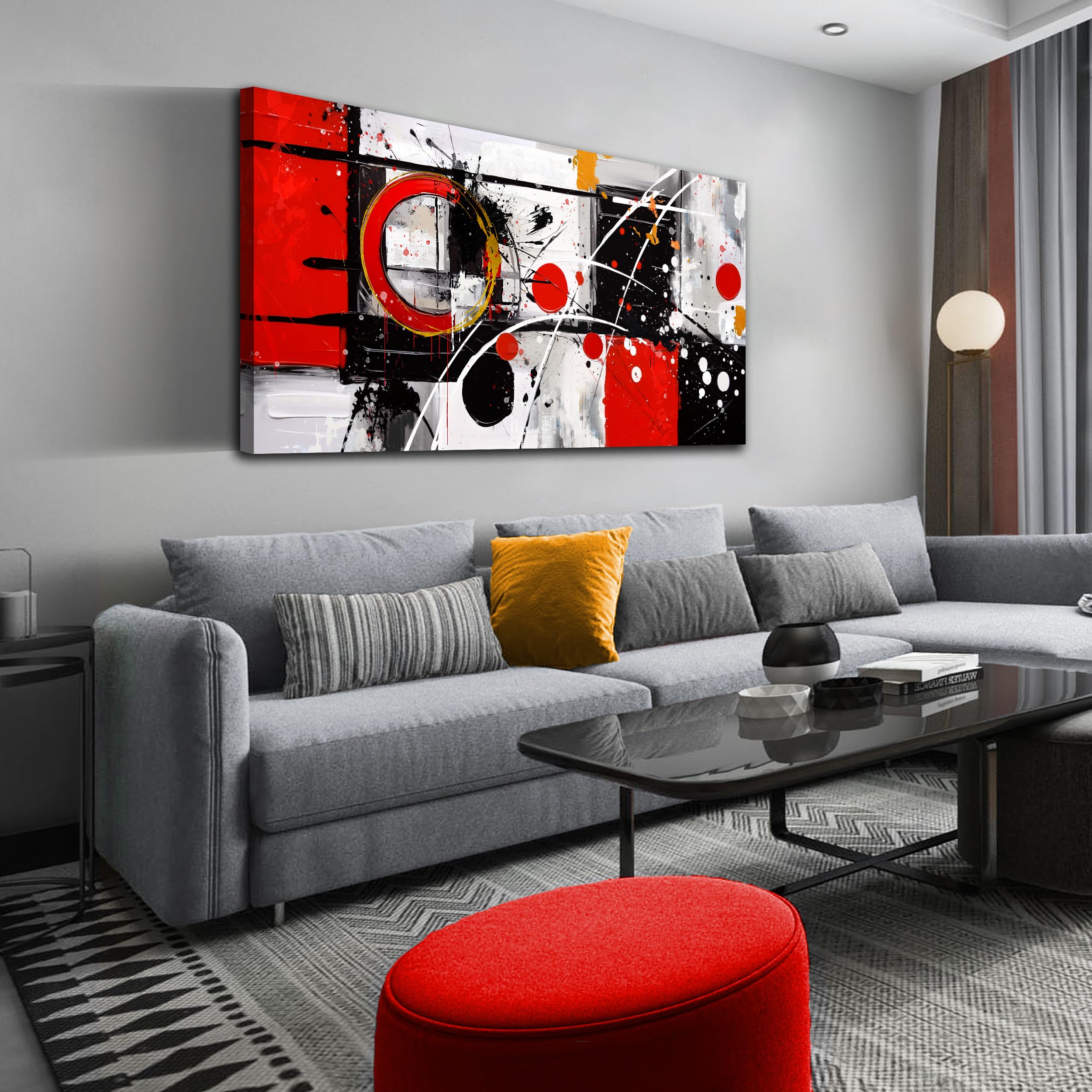 Photo 1 of Alsingbago Abstract Canvas Wall Art, 24x48 inches