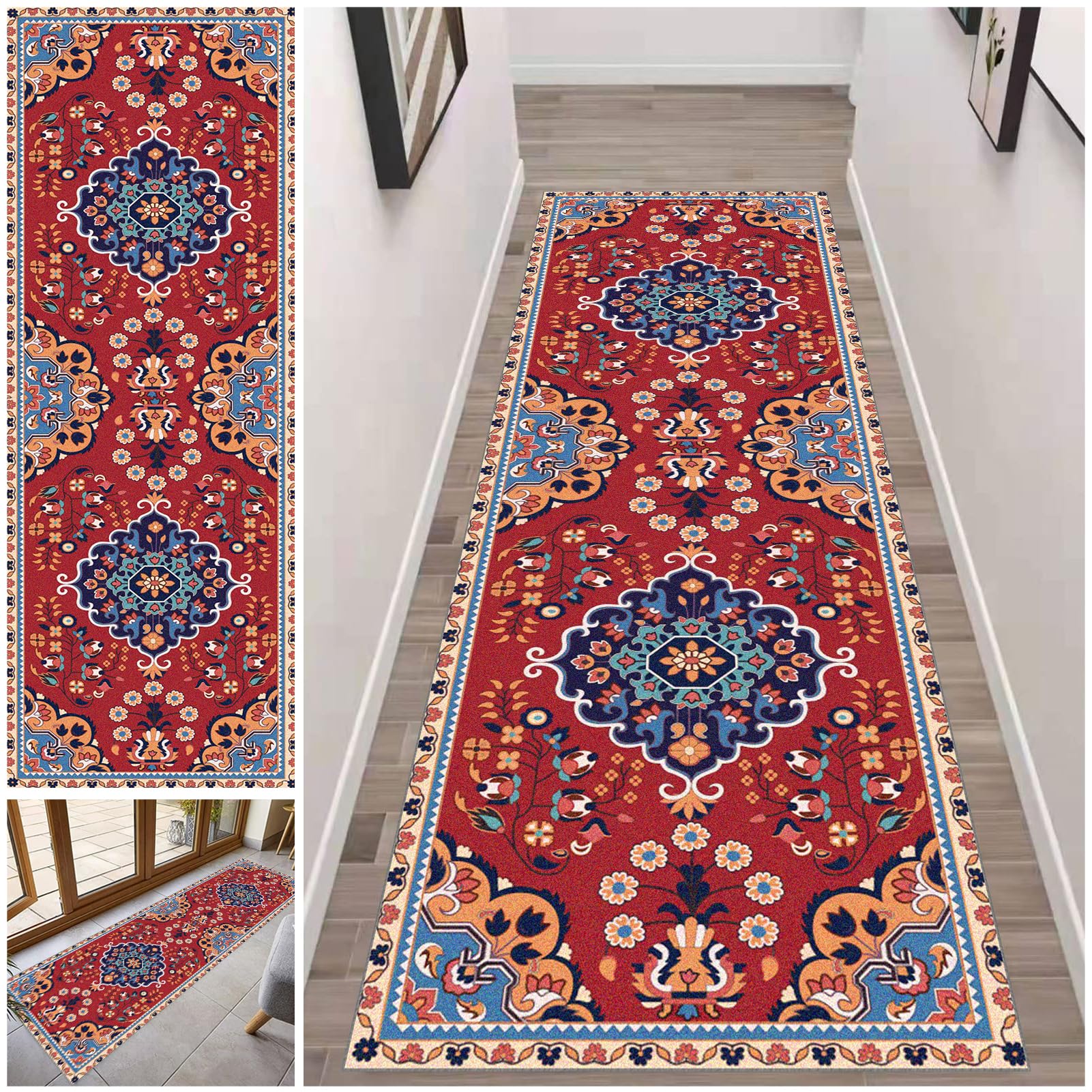 Bieżnik na korytarz, antypoślizgowy, 70 x 200 cm, nadaje się do prania, chodnik kuchenny, długi bieżnik, do przedpokoju, wąski dywan, chodnik, mata podłogowa, chodnik do przedpokoju, przedpokoju,
