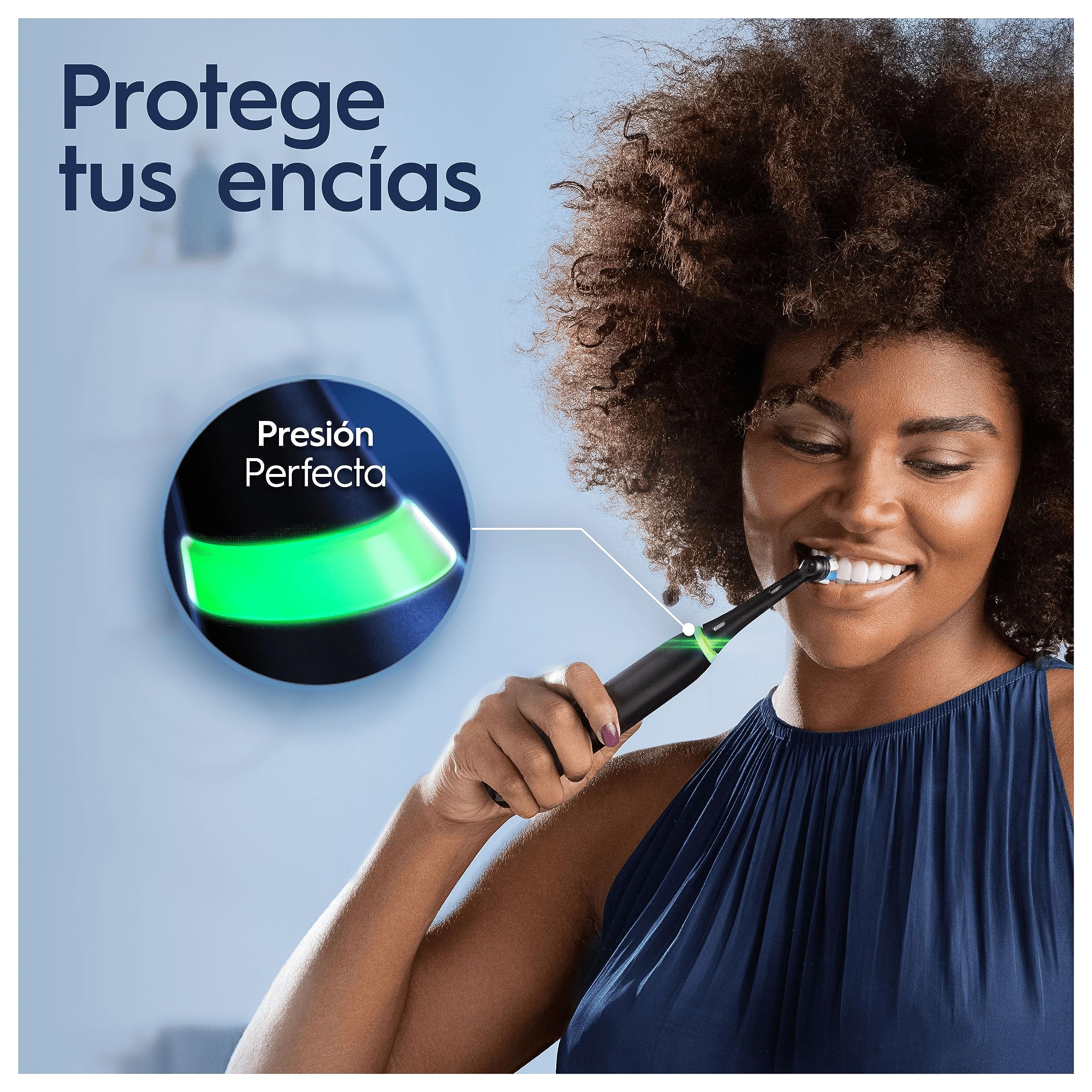Oral-B iO 4 Cepillo de Dientes Eléctrico con Mango Recargable, 3 Cabezales y Estuche de Viaje, Diseñado por Braun, Regalos Originales para Mujer y Hombre - Negro