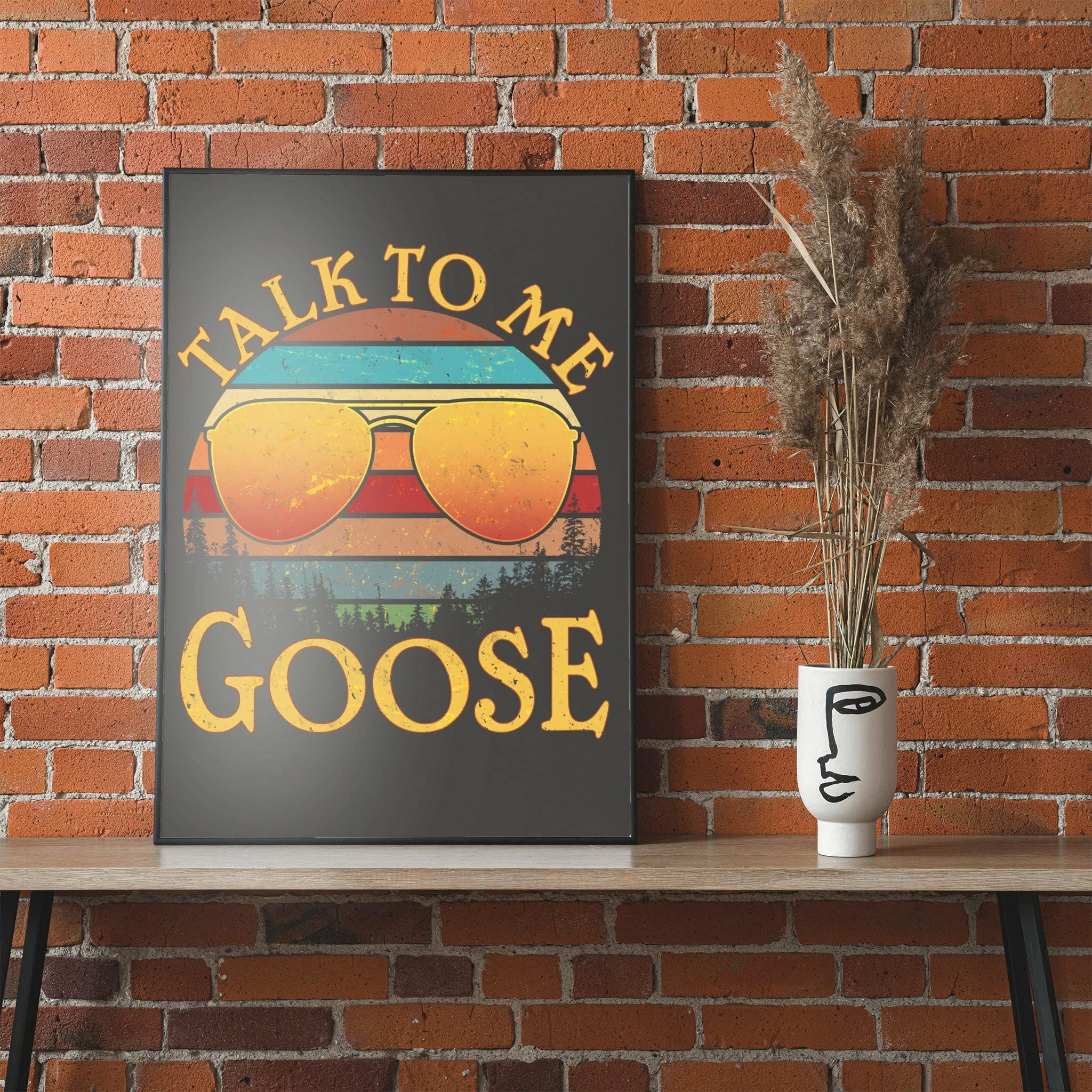 Vintage Metal Sign Talk to Me Goose Poster 12x8inch Tin Sign Plaque Poster for Garage Bar Bar Family Man Cave Wall Decor