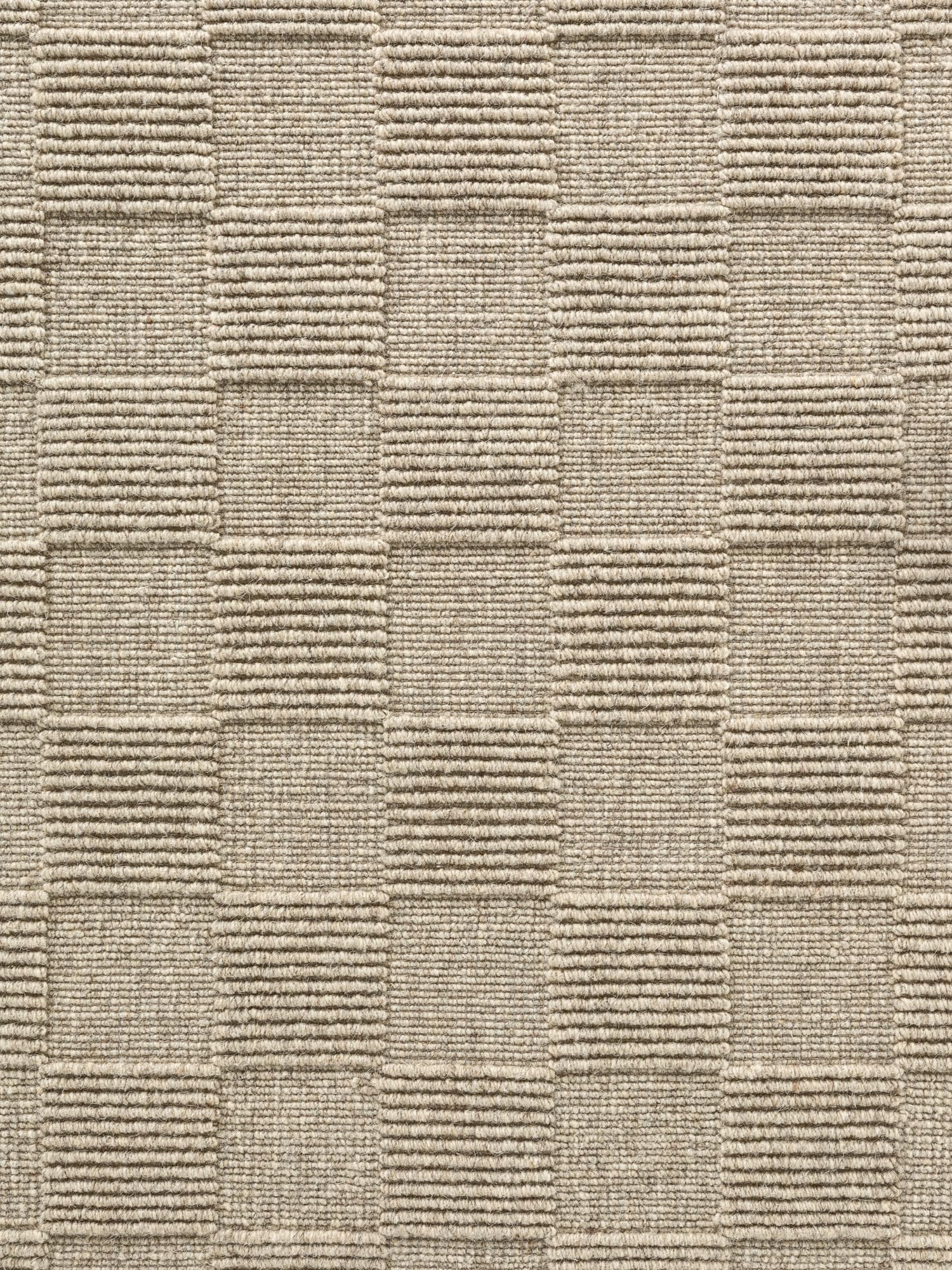 Villeroy & Boch Wollteppich Scala - Natur Wohnzimmerteppich - Handgewebt & Natürlich - Wolle 3D Effekt Kariert Hoch-Tief-Effekt für Wohnzimmer, Schlafzimmer, Esszimmer, Flur - Grau Beige, 200x300cm
