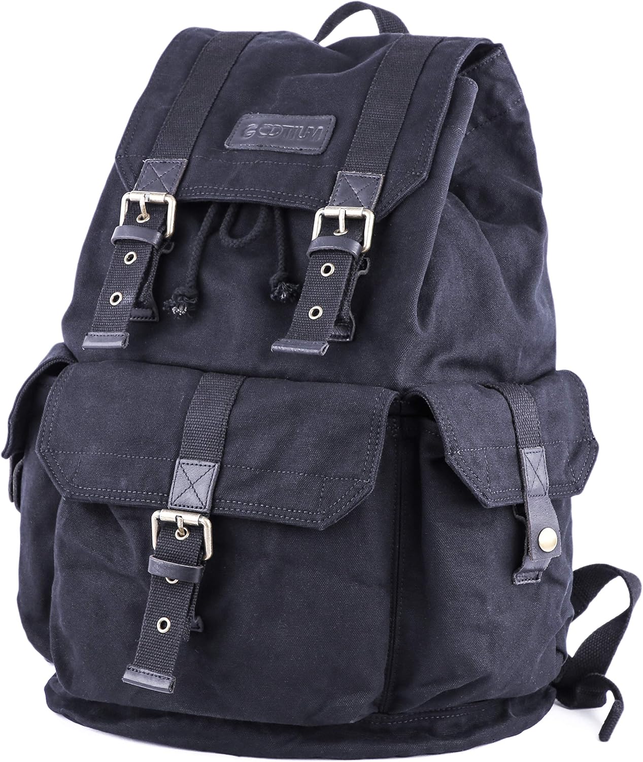 GOOTIUM 21101BLK Specially High Density Thick Canvas Backpack Rucksack,Black - Image 3